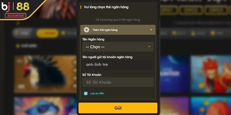Điền đúng các dữ liệu